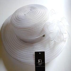 White Organza Hat by Forbusite